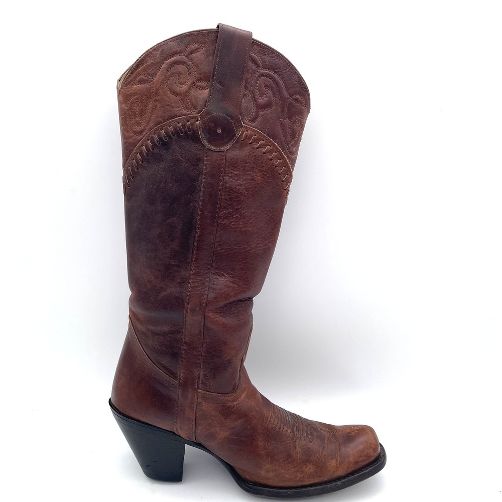 VTG Sonora Brown Leather Cowboy Western Boots Womens Size 8 M Made In Mexico